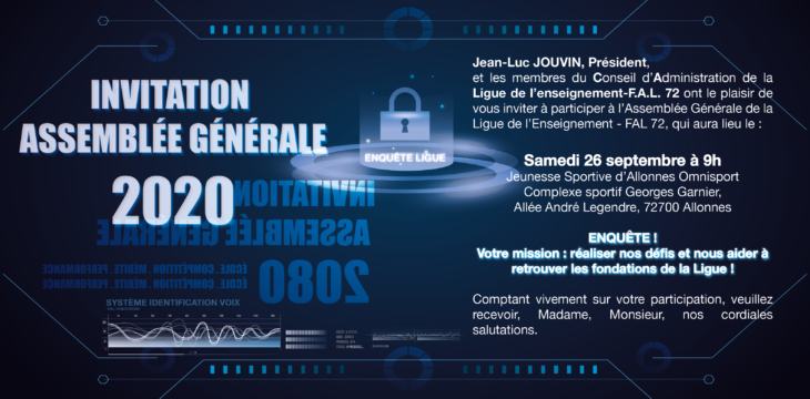 Invitation à notre AG 2020 !