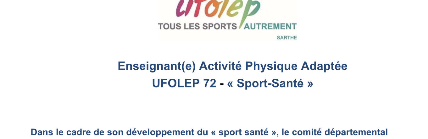 Offre Emploi APA Ufolep 72